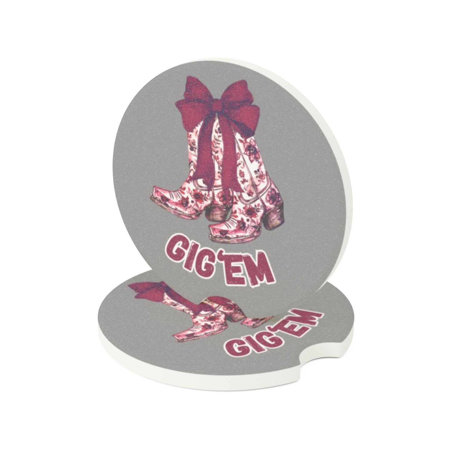 Aggies Boots Car Coaster, Fun Gift for Aggie Fans | Stocking Stuffer, Aggie Car Decor, College Car Accessory