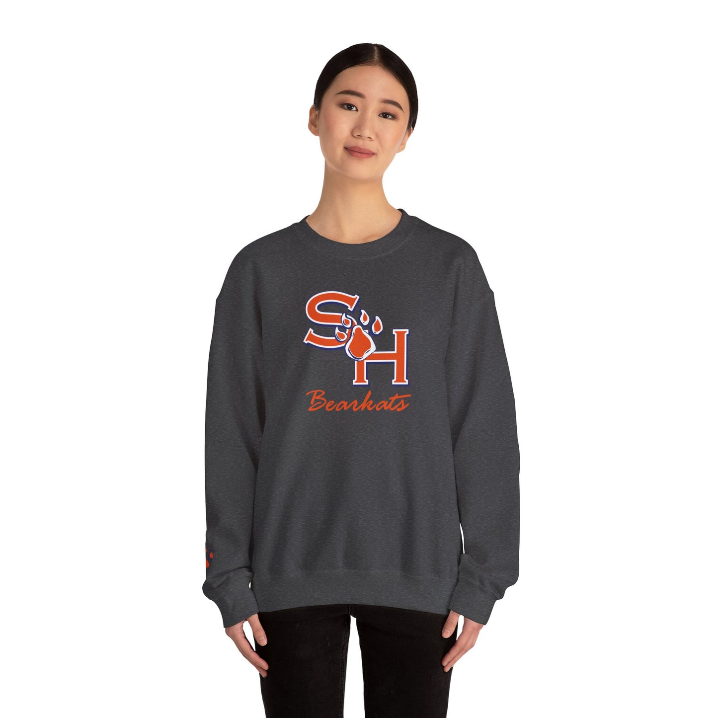 Sam Houston State University Sweatshirt | Bearkat Sleeve Print, Sam Houston State Crewneck | Printed Sleeve Game Day Sweatshirt, Bearkats