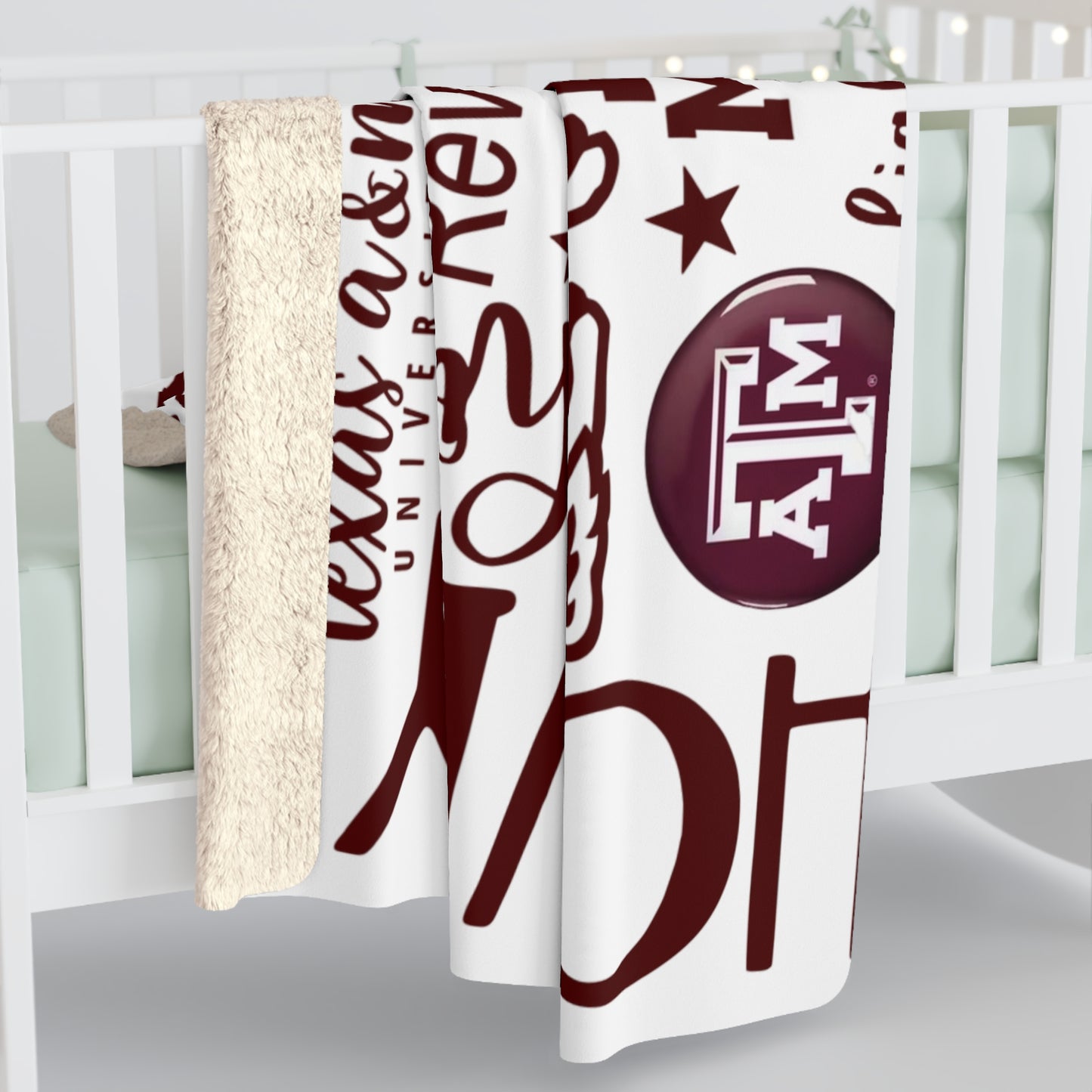 Aggies Sherpa Fleece Blanket, Cozy Throw for Home, Gift for Texas Fans, Texas Blanket, Dorm Accessory