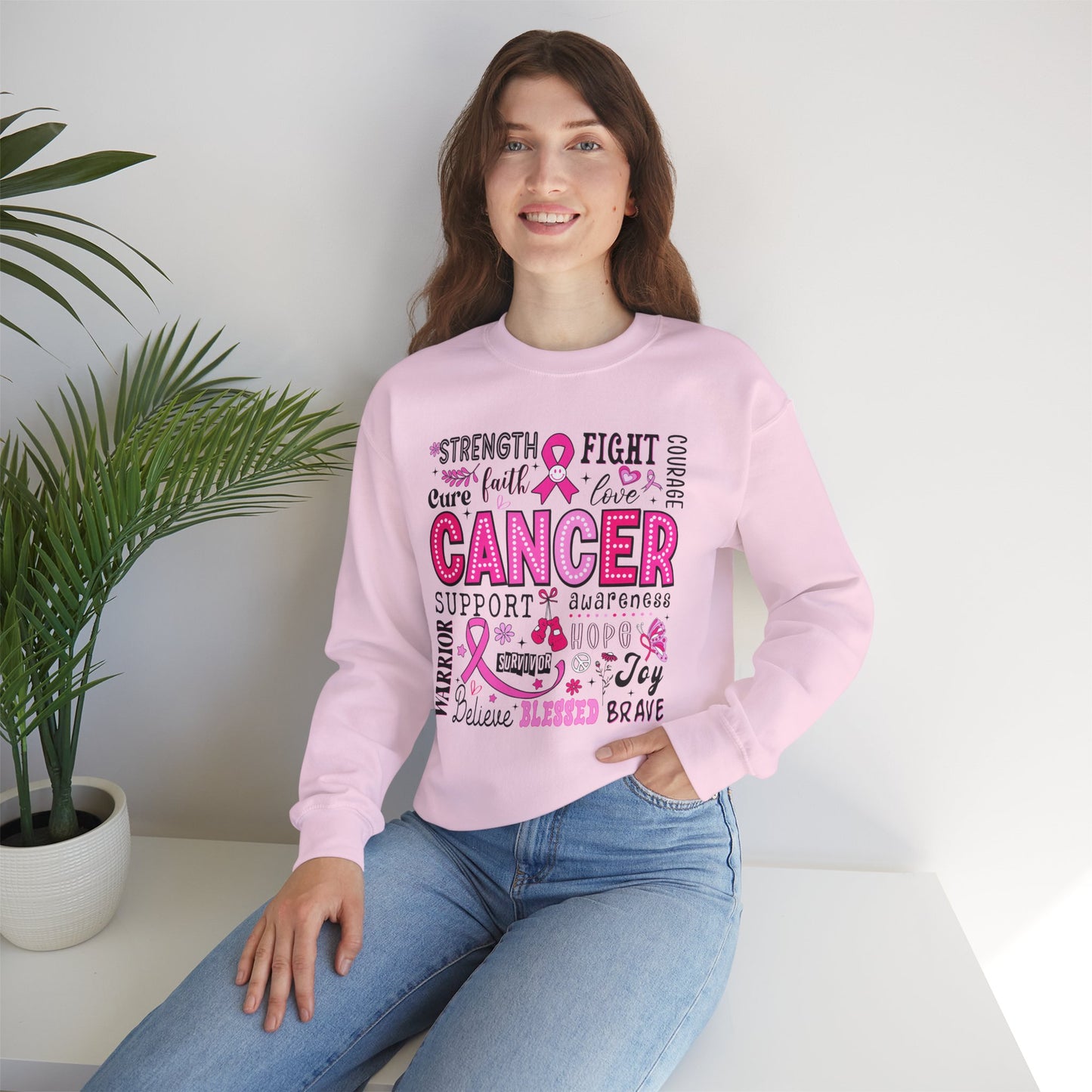 Breast Cancer Awareness, Find the Cure, Inspirational Crewneck Sweatshirt, Faith-Based Fashion, Motivational Gift