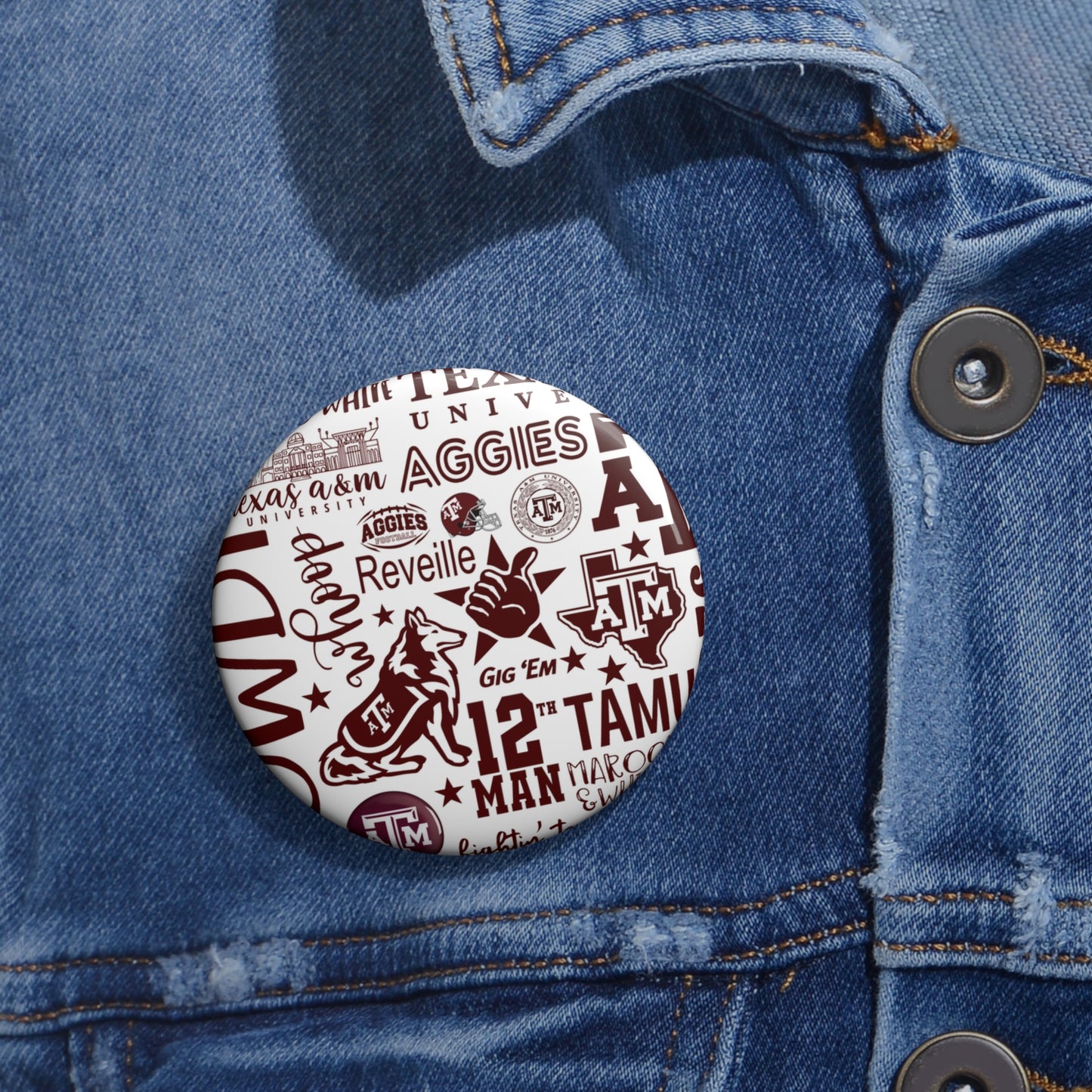 Aggies Pin Game Day Pin | Aggie Game Day Accessory | Aggie Game Day Pin | Aggie Spirit Wear, Game Day Pin