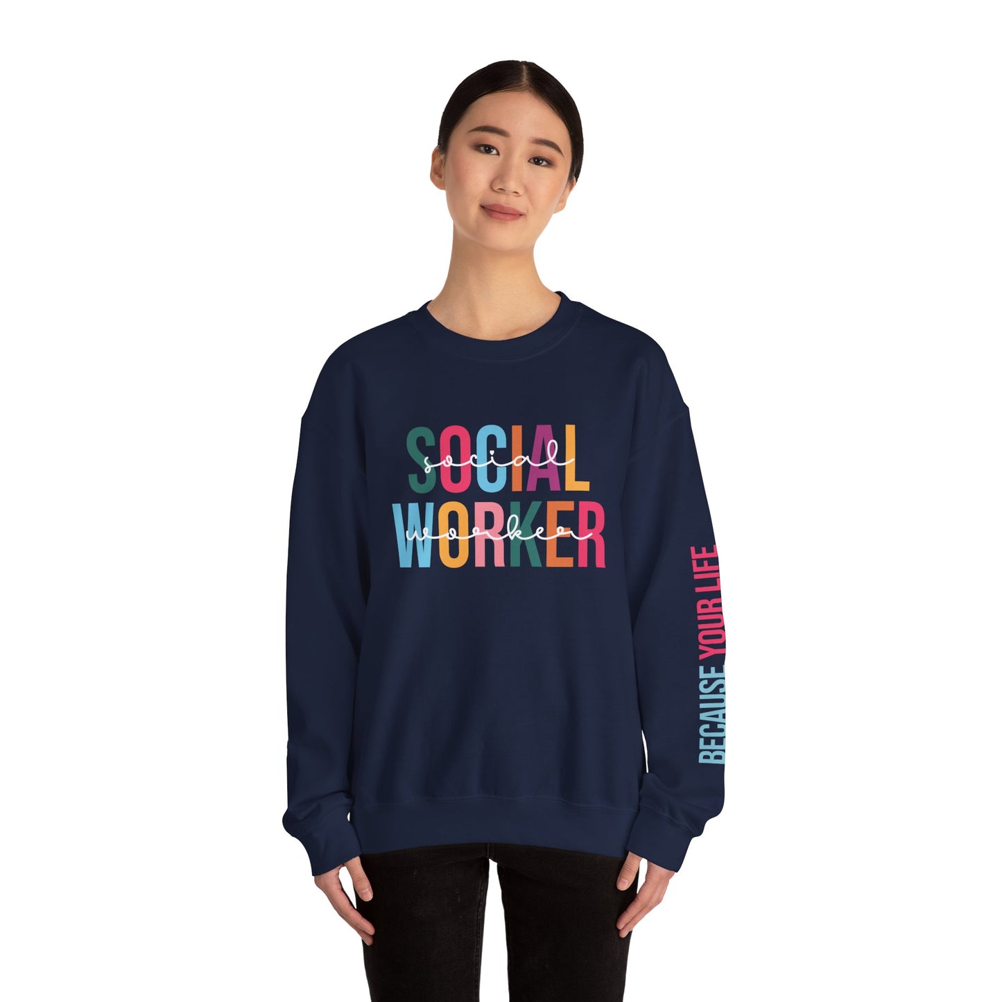Social Worker Appreciation Crewneck Sweatshirt, Gift for Social Workers, Comfortable Unisex Sweat, Everyday Wear, Inspirational Apparel