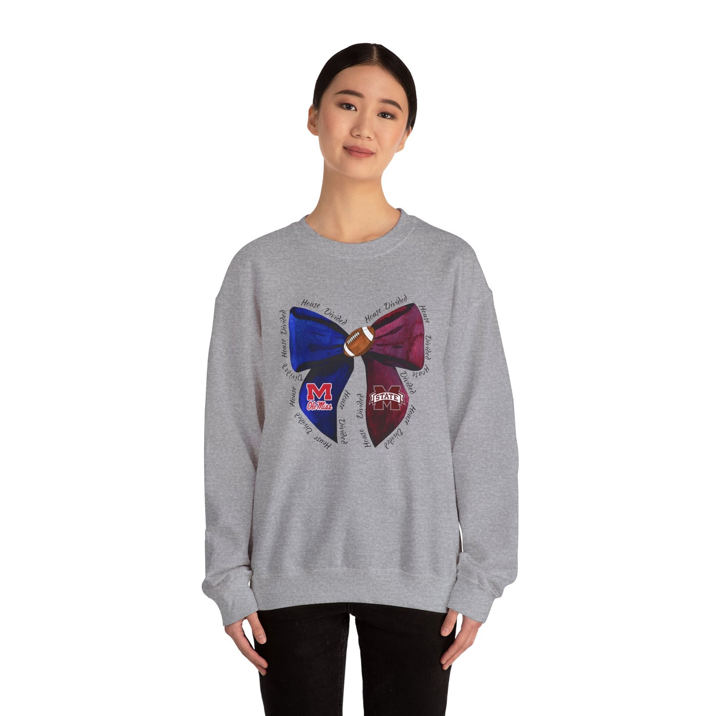 House Divided Sweatshirt | Mississippi Bow Design | Egg Bowl Rivalry | Cute Game Day Outfit for Women