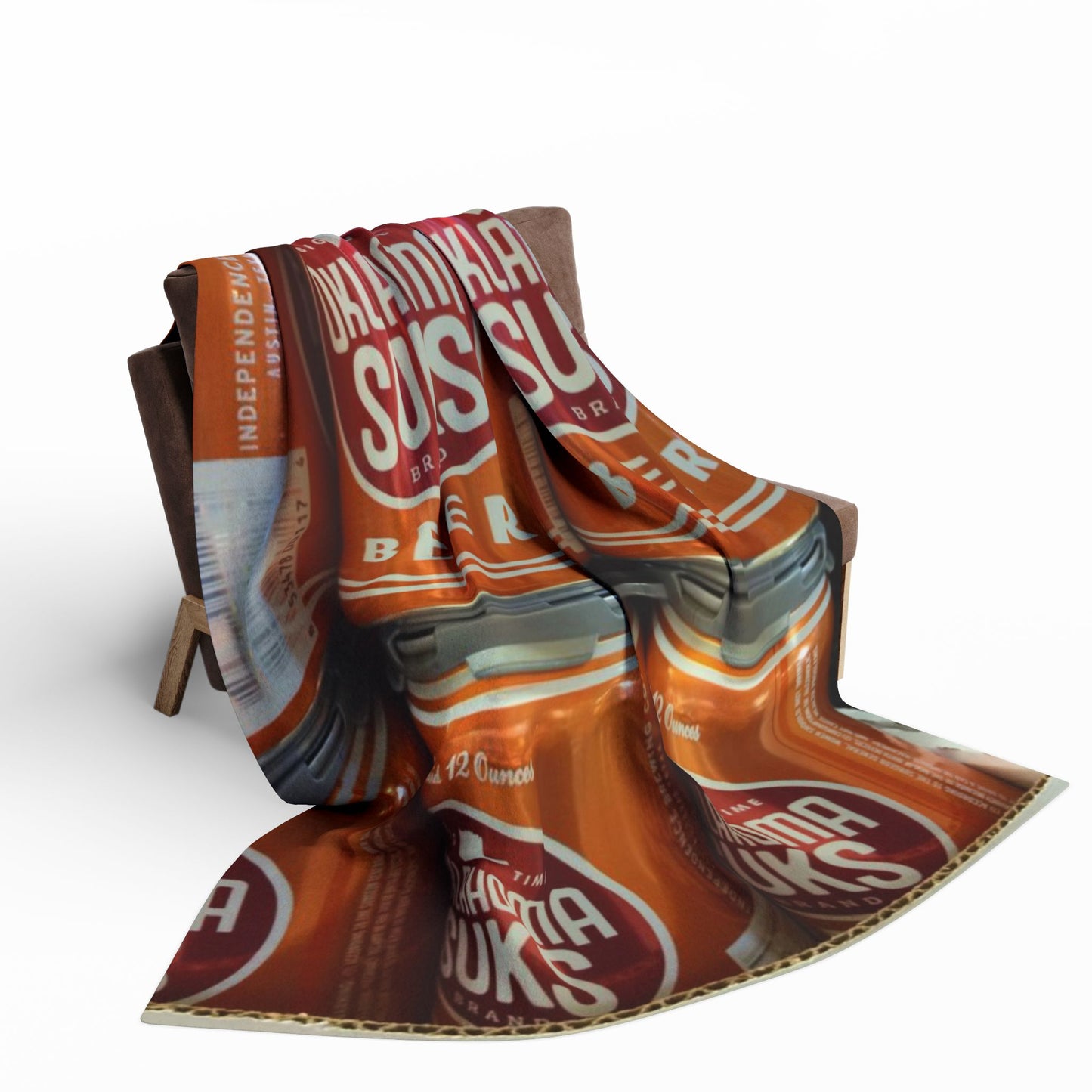 Fun Arctic Fleece Blanket - Oklahoma Suks Beer Design, Cozy Home Decor, Gift for Beer Lovers, Picnic Blanket, Outdoor Lounge