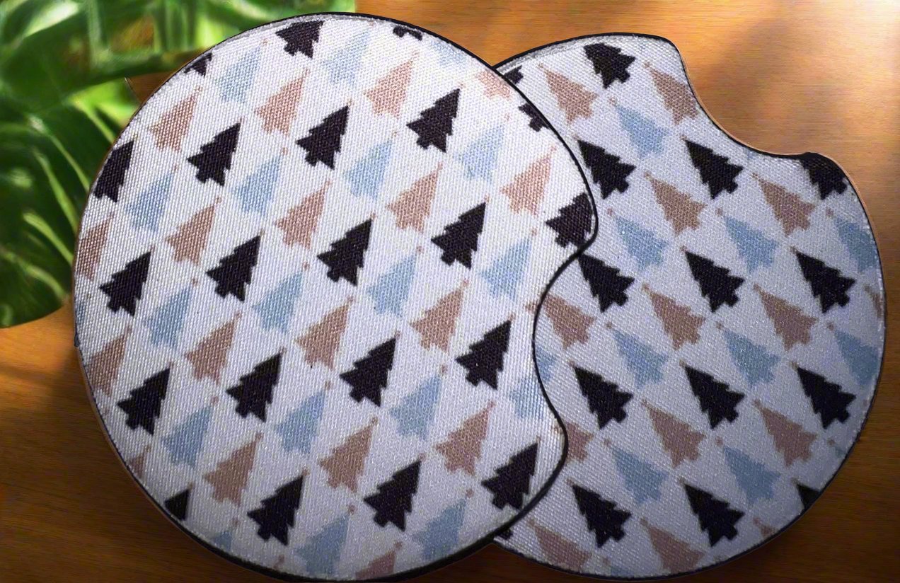 Christmas Trees Car Coasters
