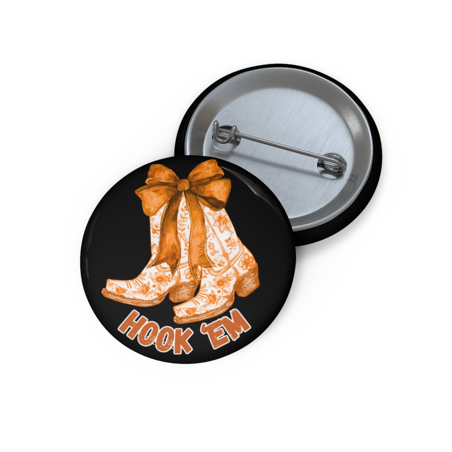 Texas Cowboy Boot Pin | Floral Western Button | Texas-Inspired Game Day Accessory | Game Day Pin | Student Gift