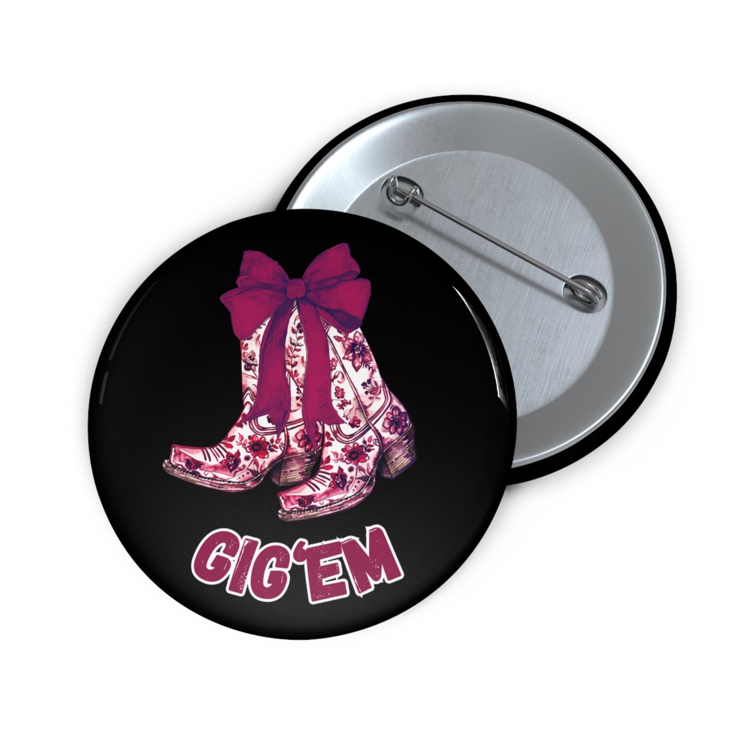 Aggies Floral Boots Button Game Day Pin | Aggie Game Day Accessory | Aggie Game Day Pin | Aggie Spirit Wear, Game Day Pin
