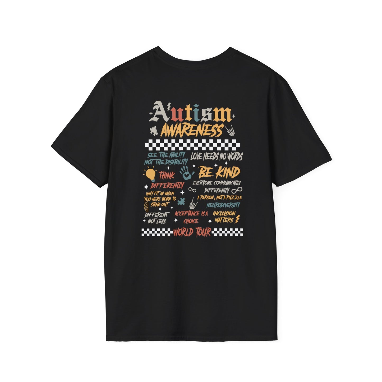Autism Awareness T-Shirt, Unisex Softstyle Tee for Events, Gift for Supporters, Casual Wear, Fundraising, Advocacy