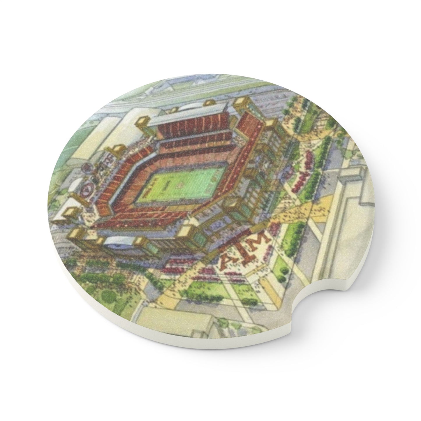 Aggies Stadium Car Coaster, Fun Gift for Aggie Fans | Stocking Stuffer, Gig Em, Aggie Car Decor, College Car Accessory
