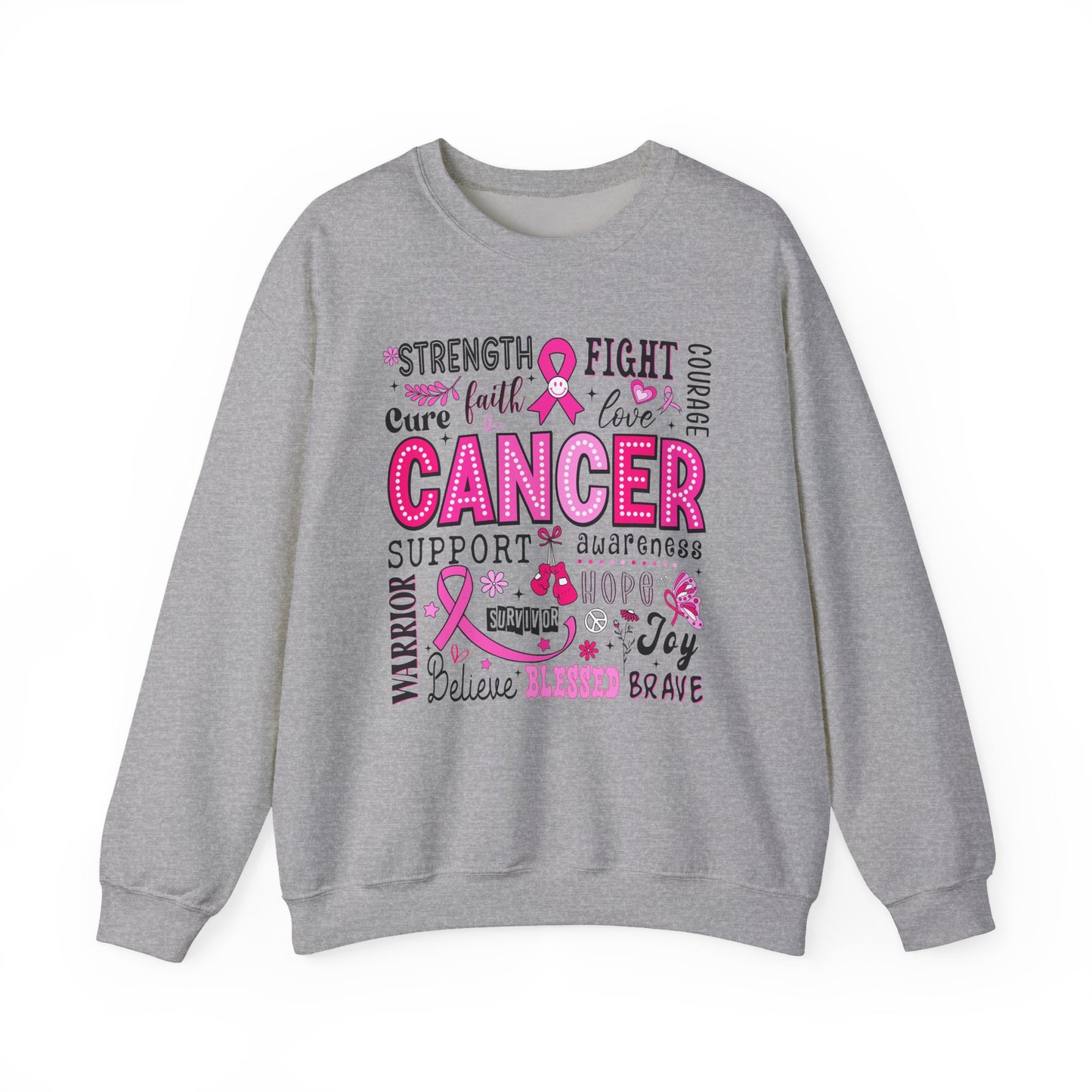 Breast Cancer Awareness, Find the Cure, Inspirational Crewneck Sweatshirt, Faith-Based Fashion, Motivational Gift