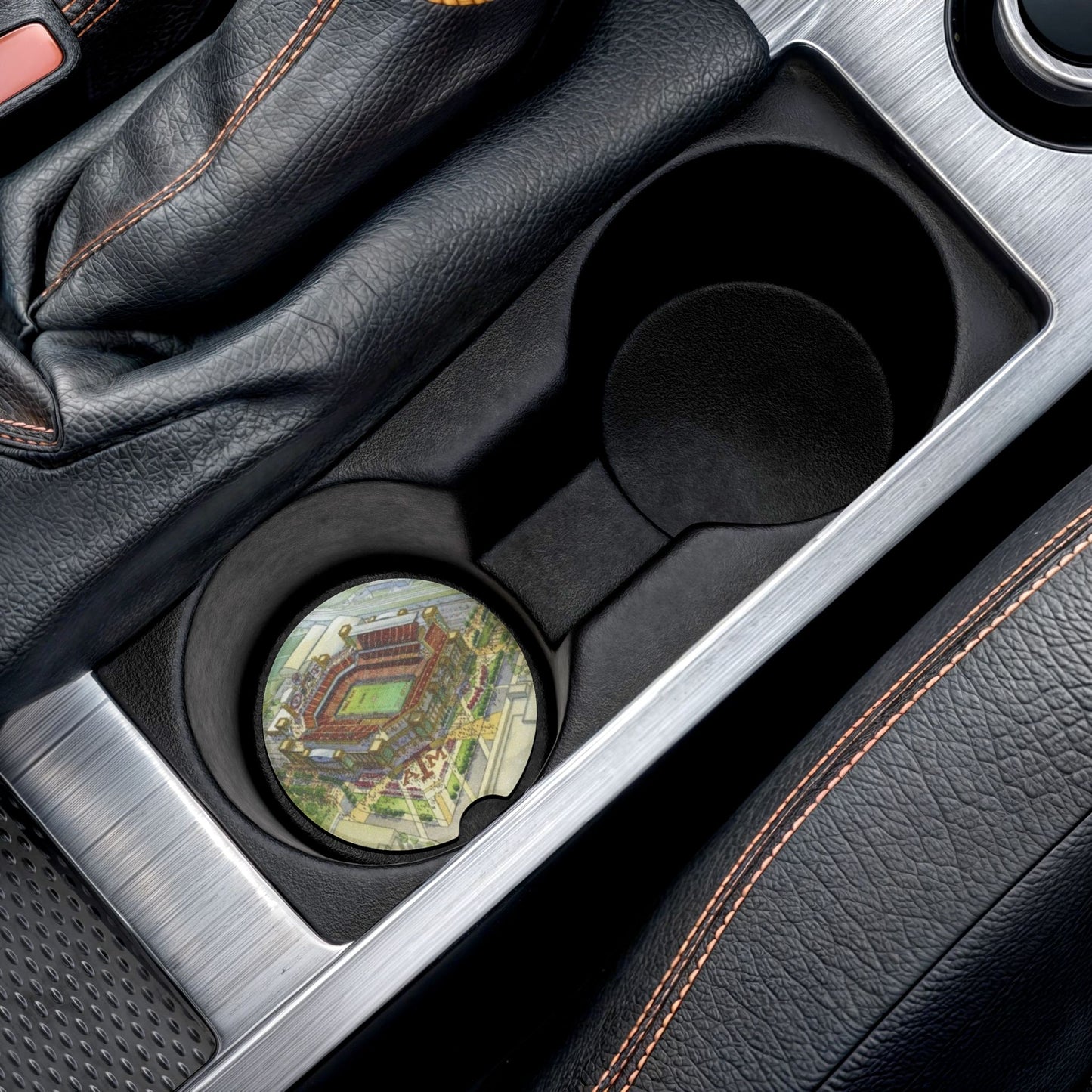 Aggies Stadium Car Coaster, Fun Gift for Aggie Fans | Stocking Stuffer, Gig Em, Aggie Car Decor, College Car Accessory