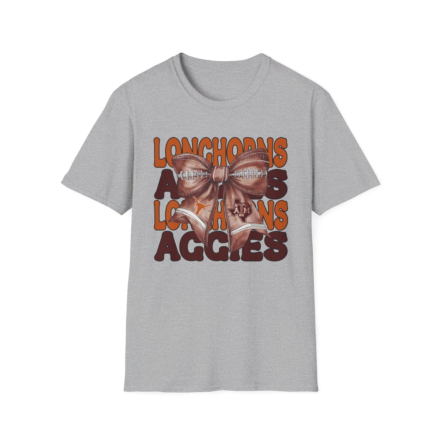 Longhorns vs Aggies Football Bow Tee – House Divided Game Day Shirt