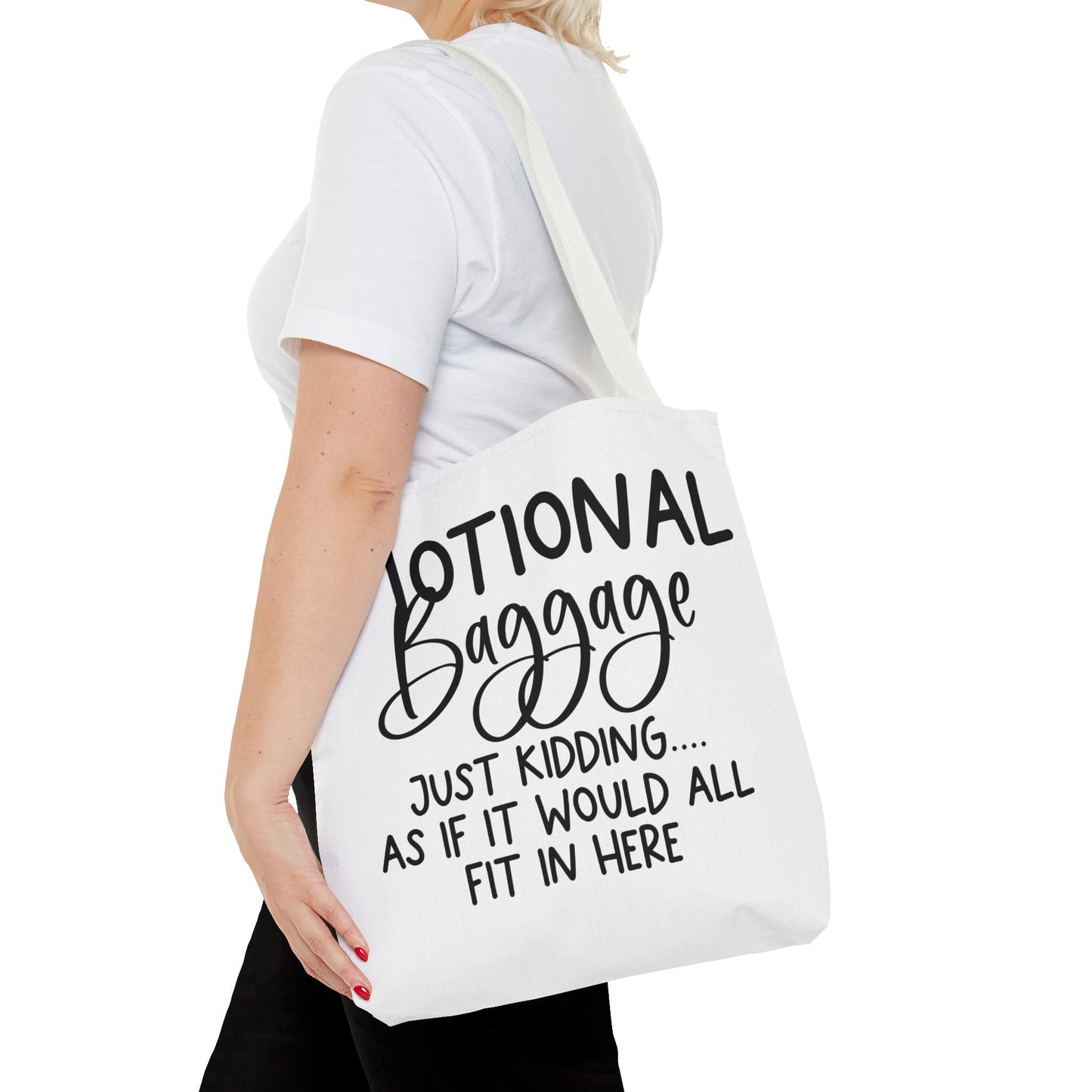 Emotional Baggage Tote Bag, Funny Quote Tote, Ideal Gift for Friends, Stylish Carryall for Everyday Use, Great for Travel and Shopping