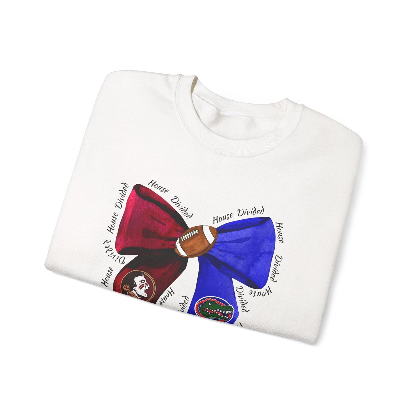 Florida vs Florida State House Divided Crewneck Sweatshirt | Gators vs Seminoles Rivalry Sweatshirt | College Game Day Apparel