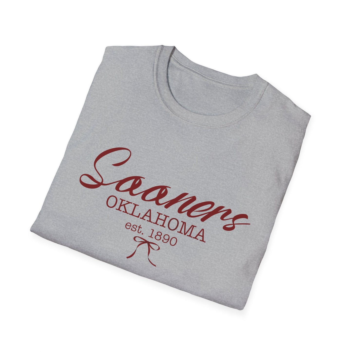 Oklahoma Sooners T-Shirt, Cute Bow Design, College Tee, Softstyle Shirt, Fan Apparel, University of Oklahoma, Sooner Fan