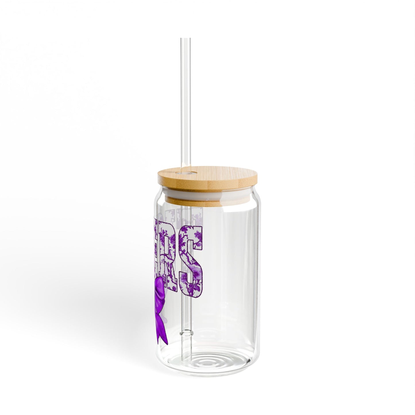 Louisiana State University 16oz Glass with Cute Bow | LSU Tumbler, LSU Glass Tumbler, Tigers Glass Tumbler
