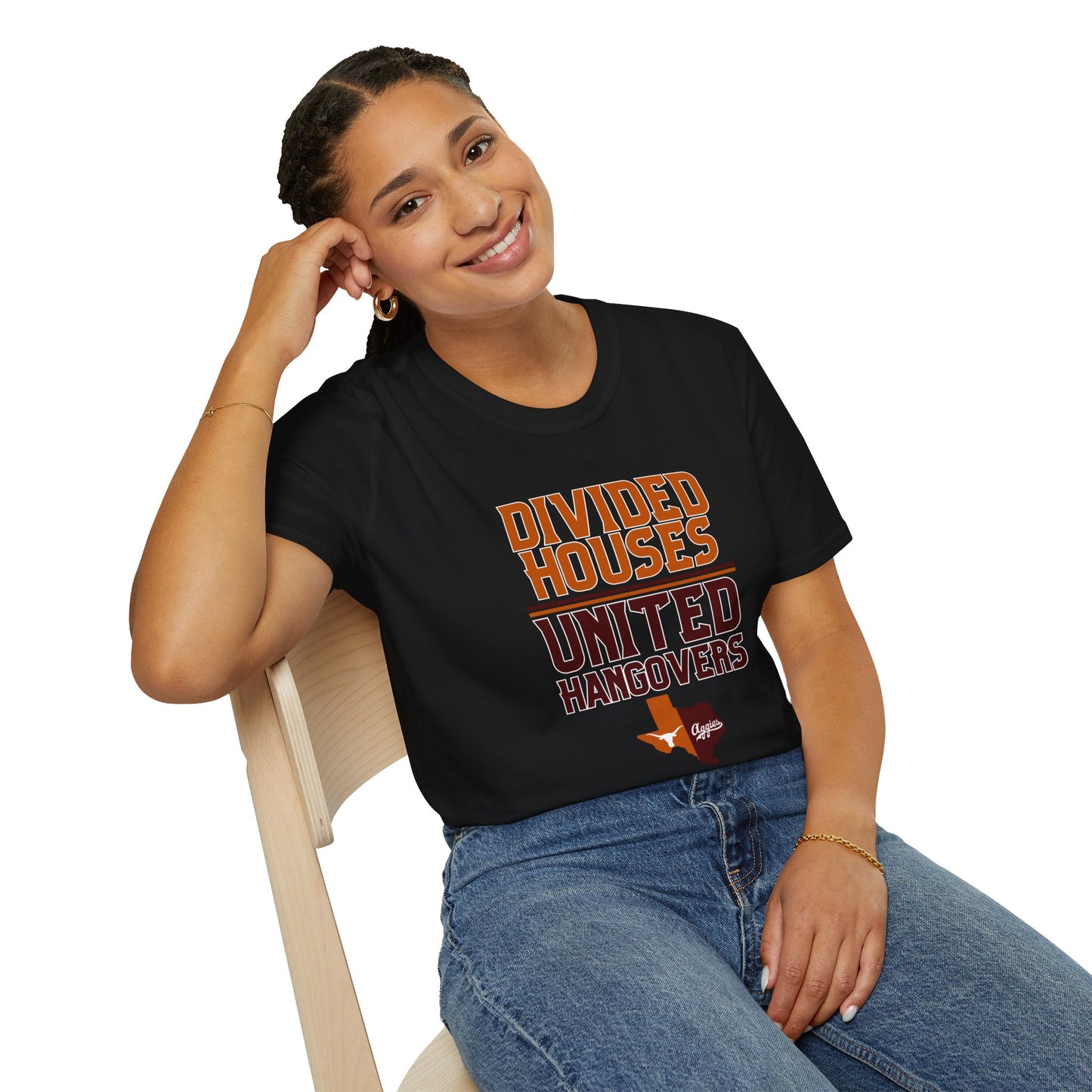 Divided Houses United Hangovers Texas Rivalry T-Shirt, Perfect for Longhorns and Aggies, Lonestar Showdown, House Divided