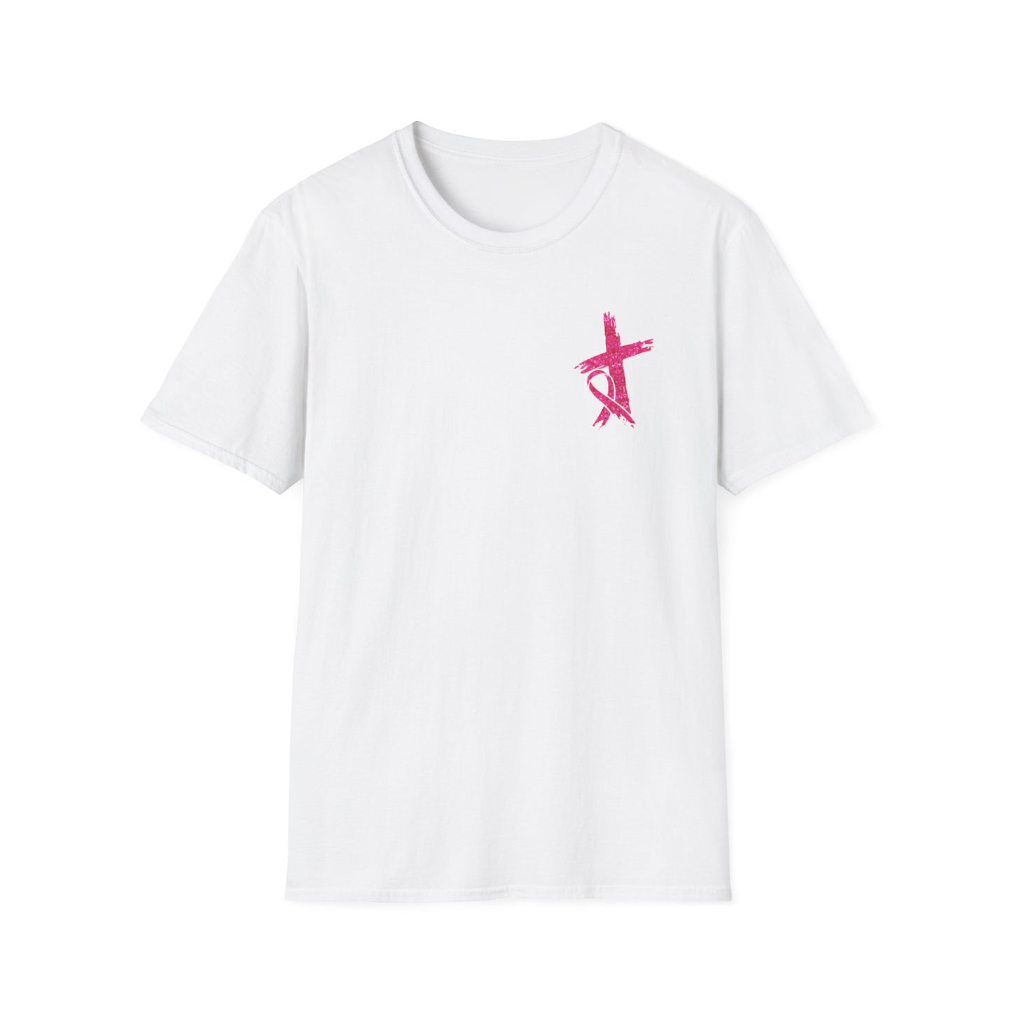 Breast Cancer Awareness, Breast Cancer, Faith, Hope Cure Inspired Softstyle T-Shirt, Inspirational Gift, Cancer Awareness Shirt, Luke 1:37