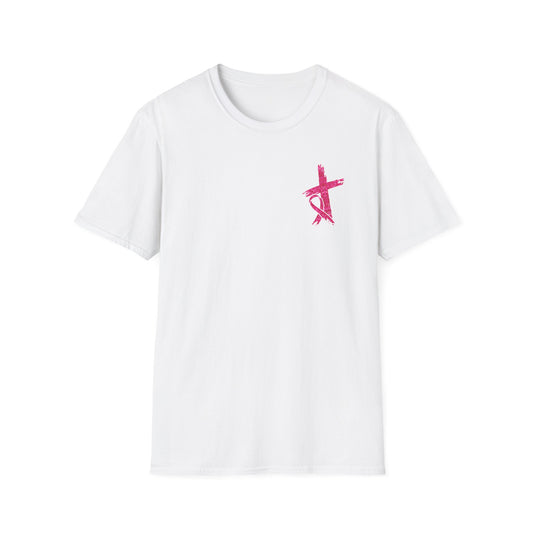 Breast Cancer Awareness, Breast Cancer, Faith, Hope Cure Inspired Softstyle T-Shirt, Inspirational Gift, Cancer Awareness Shirt, Luke 1:37