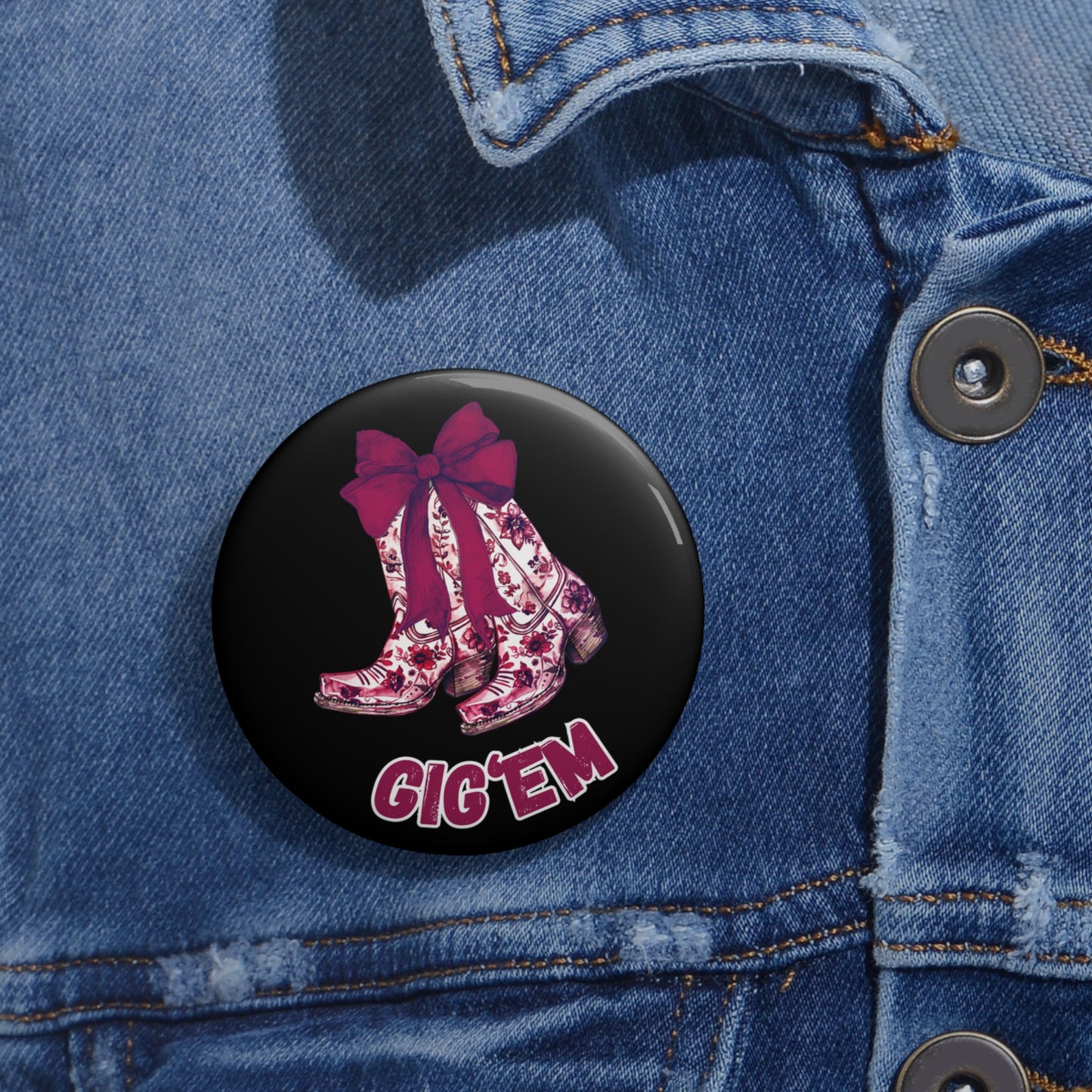 Aggies Floral Boots Button Game Day Pin | Aggie Game Day Accessory | Aggie Game Day Pin | Aggie Spirit Wear, Game Day Pin