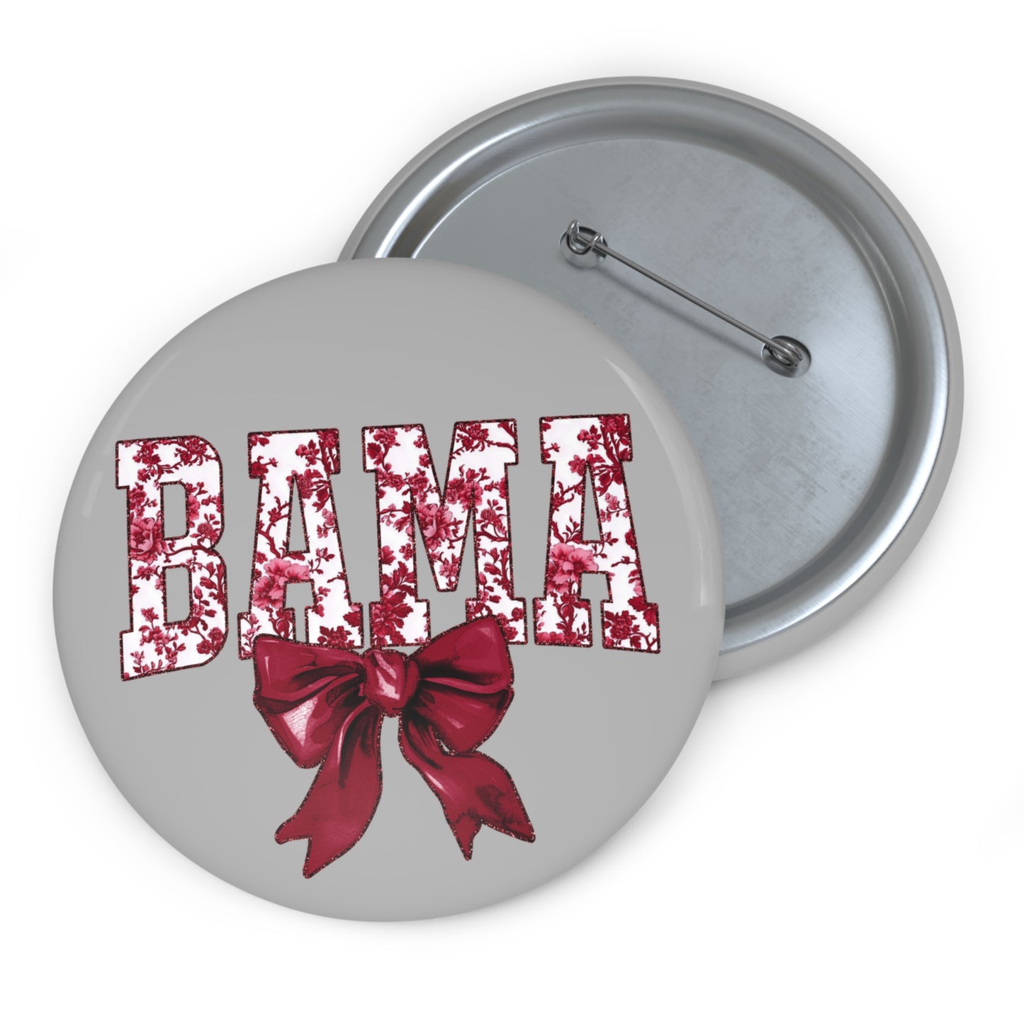 University of Alabama BAMA Floral Button Pin | Crimson Tide Game Day Accessory, Game Day Pin