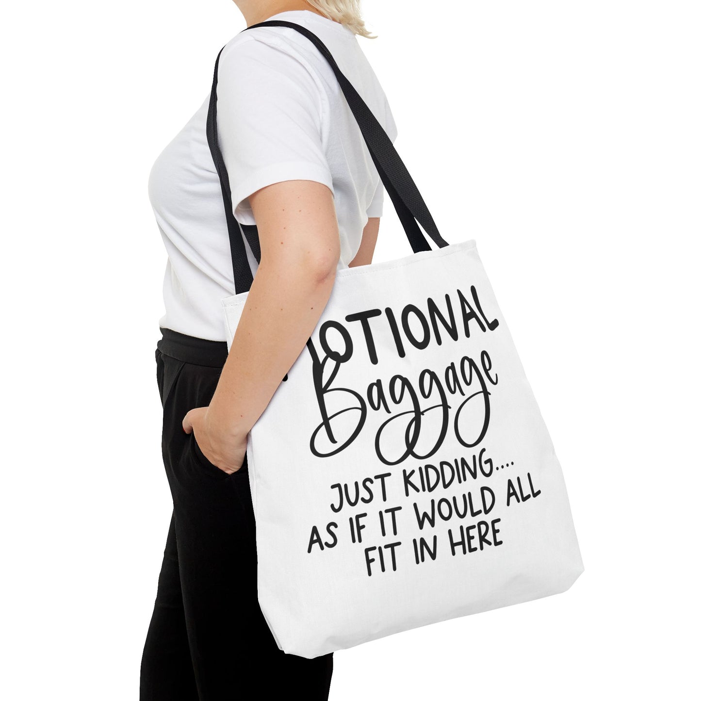 Emotional Baggage Tote Bag, Funny Quote Tote, Ideal Gift for Friends, Stylish Carryall for Everyday Use, Great for Travel and Shopping