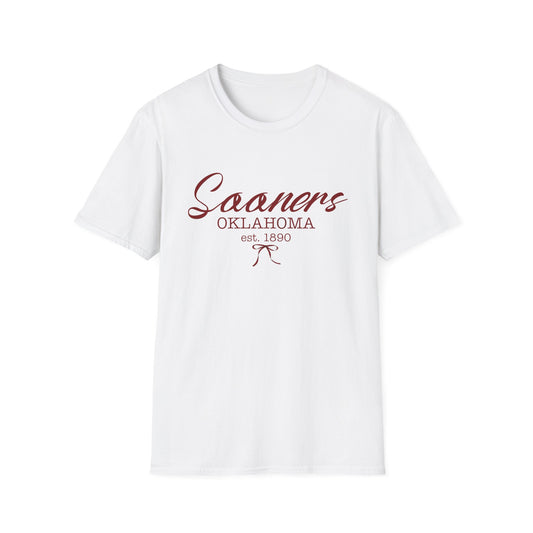 Oklahoma Sooners T-Shirt, Cute Bow Design, College Tee, Softstyle Shirt, Fan Apparel, University of Oklahoma, Sooner Fan