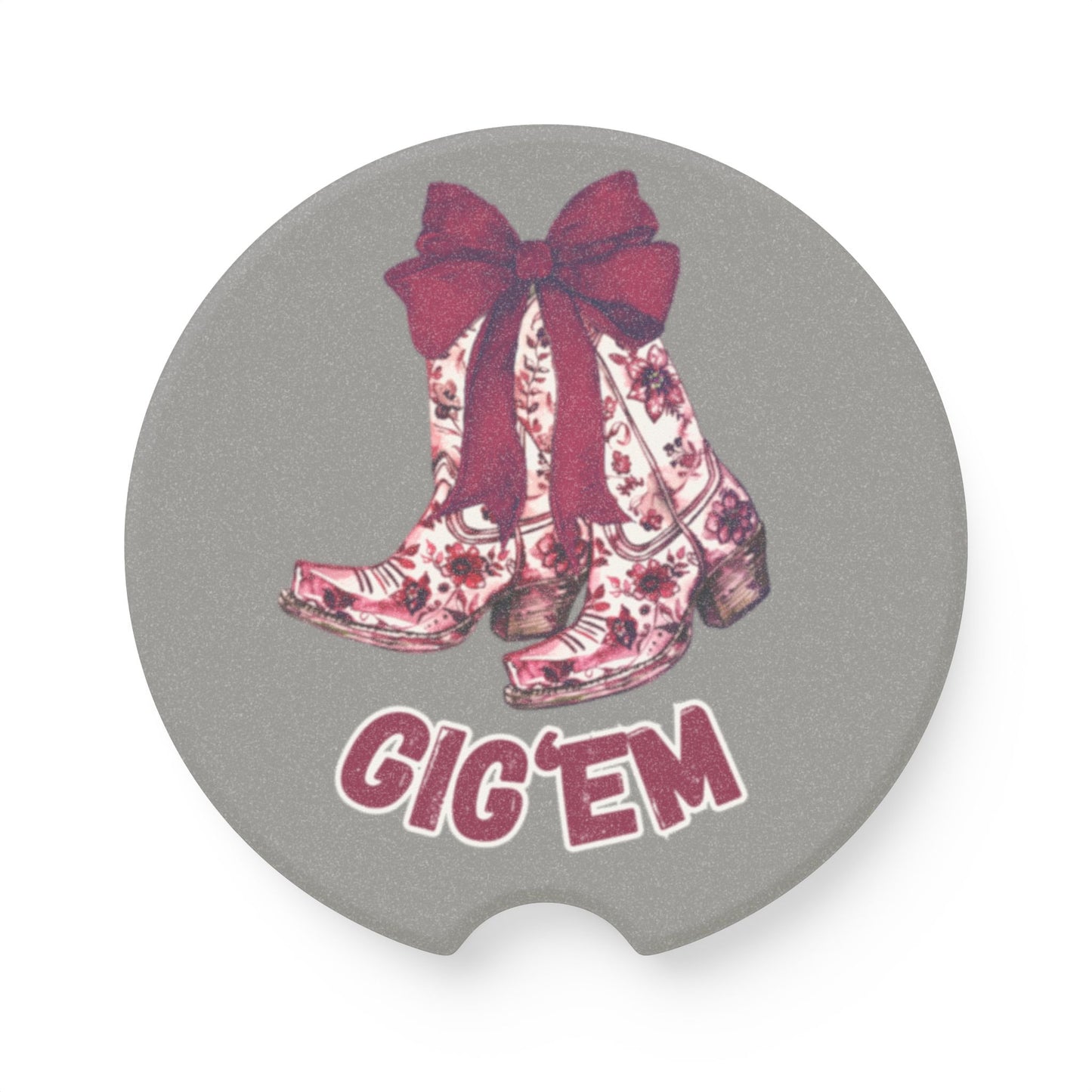 Aggies Boots Car Coaster, Fun Gift for Aggie Fans | Stocking Stuffer, Aggie Car Decor, College Car Accessory