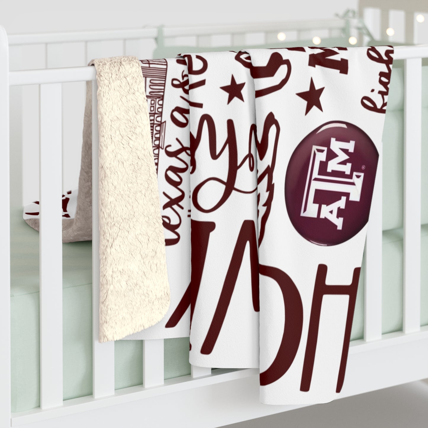 Aggies Sherpa Fleece Blanket, Cozy Throw for Home, Gift for Texas Fans, Texas Blanket, Dorm Accessory