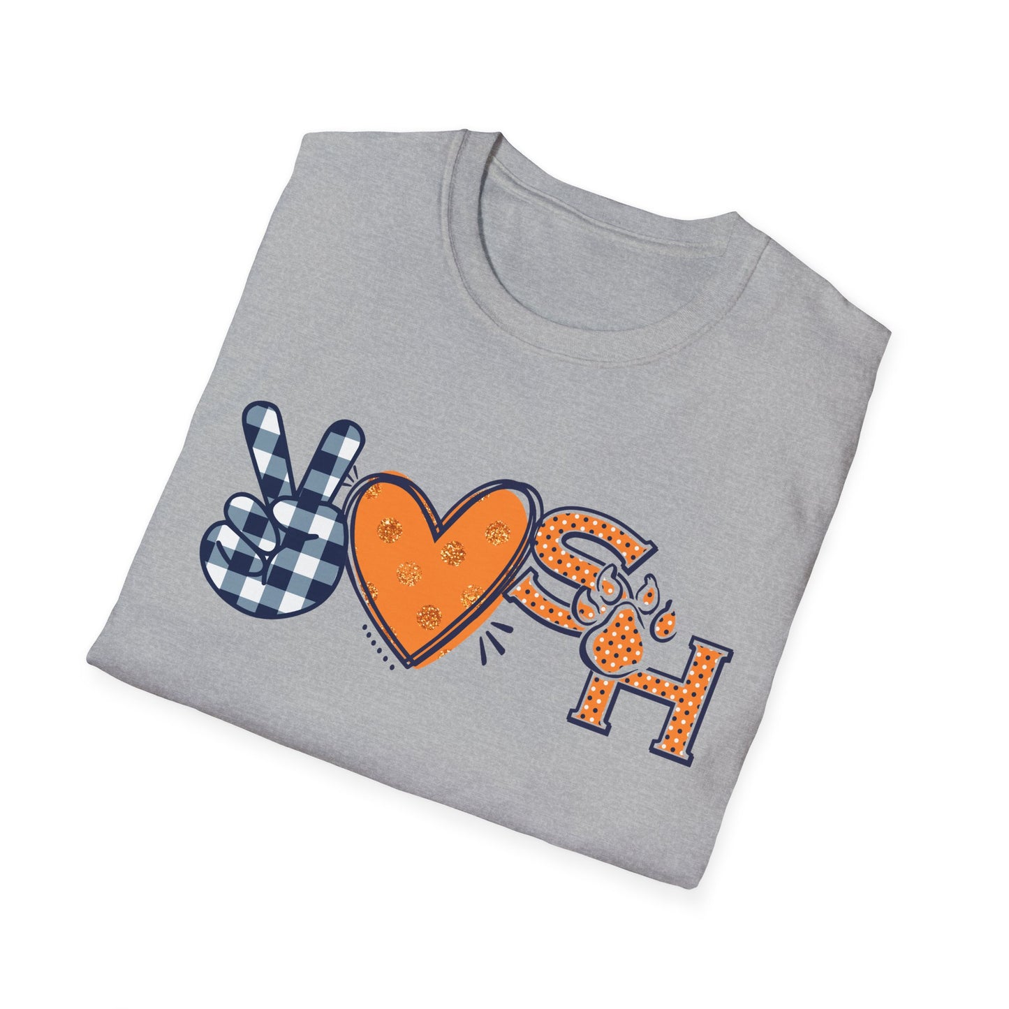 Peace Love Sam Houston University Unisex Softstyle T-Shirt | Game Days, College Events, Gifts, Fan Gear