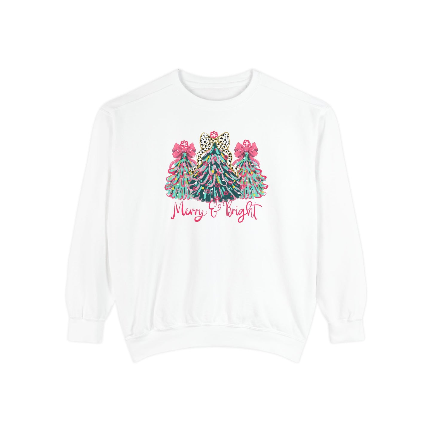 Merry & Bright Comfort Colors Christmas Sweatshirt, Christmas Gift, Christmas Crewneck, Holiday Apparel, Festive Style, Winter Wardrobe, Christmas