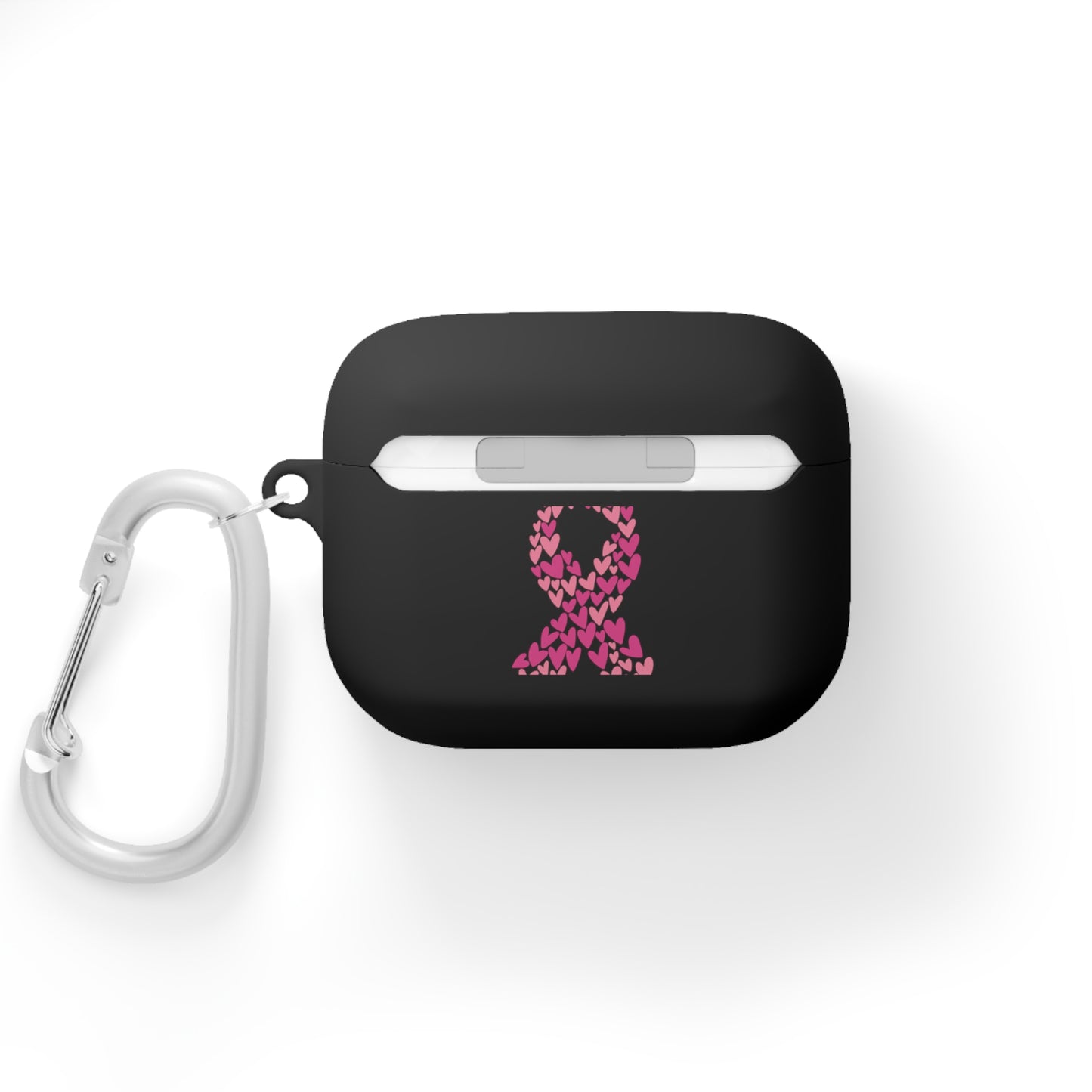 Cancer Awareness AirPods Case Cover, Pink Ribbon Design, Gift for Cancer Fighters, Supportive Tech Accessory, Breast Cancer Month