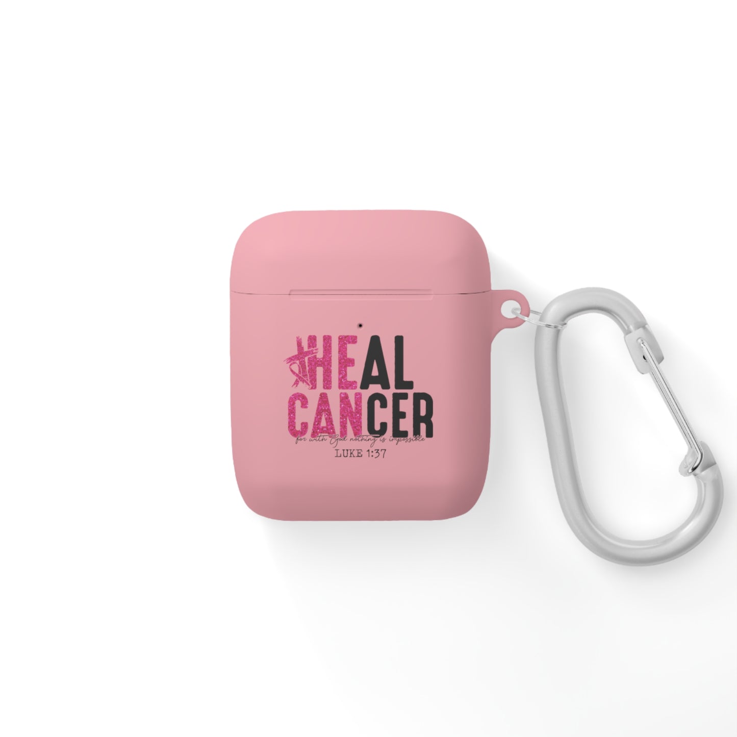 Cancer Awareness AirPods Case Cover, Pink Ribbon Design, Gift for Cancer Fighters, Supportive Tech Accessory, Breast Cancer Month