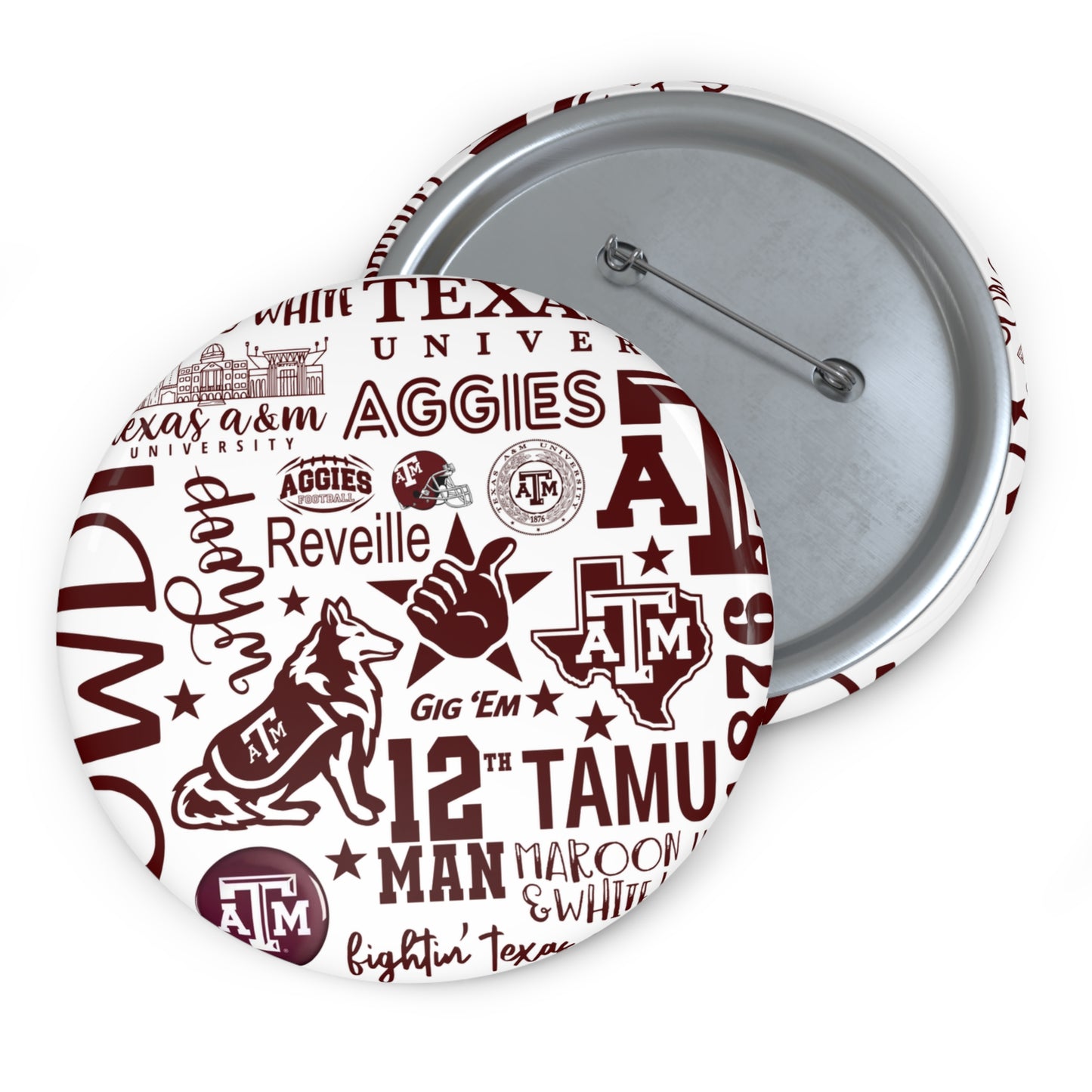 Aggies Pin Game Day Pin | Aggie Game Day Accessory | Aggie Game Day Pin | Aggie Spirit Wear, Game Day Pin