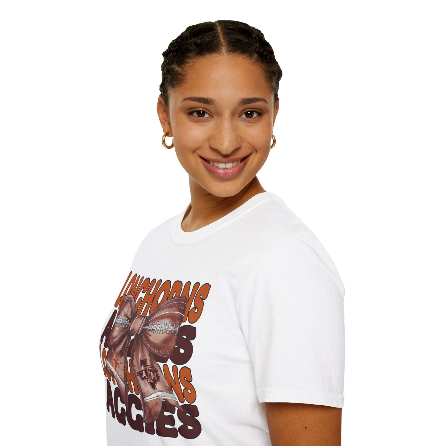 Longhorns vs Aggies Football Bow Tee – House Divided Game Day Shirt