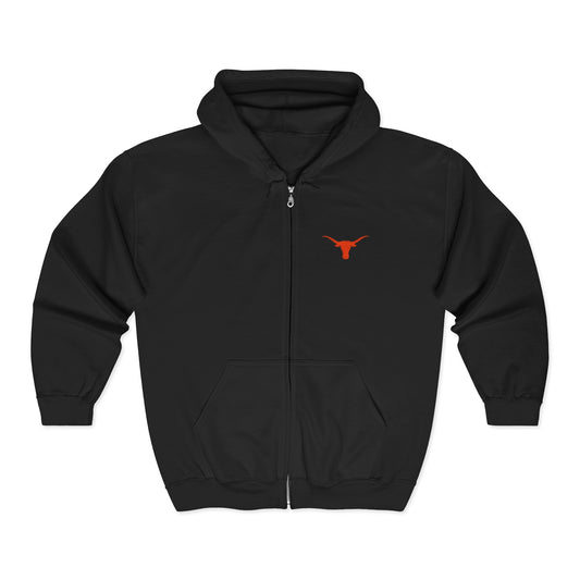 University of Texas Longhorns Full Zip Hoodie, University Of Texas Sweatshirt, College Zip Up Jacket, Longhorns Hooded Sweater