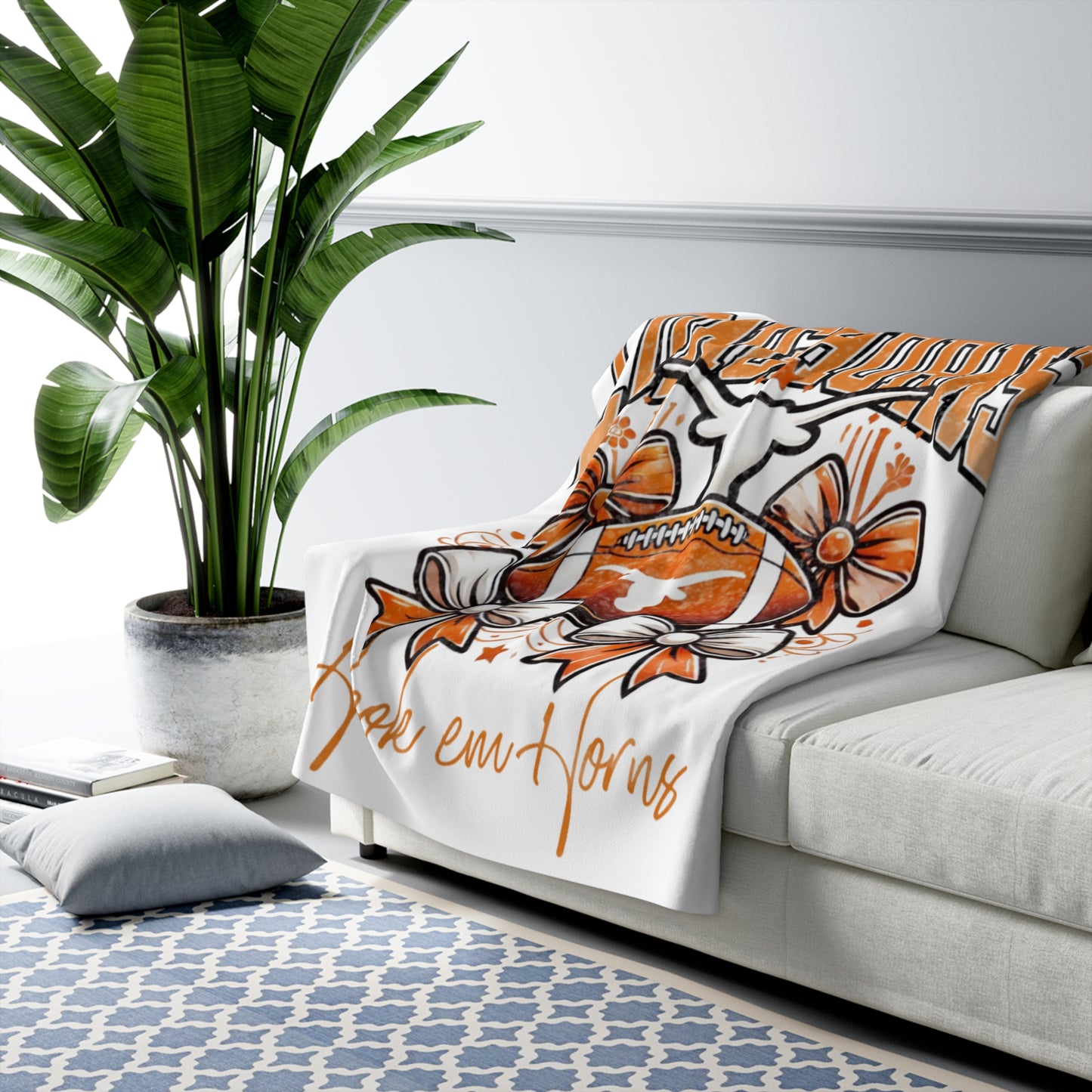 Texas Sherpa Fleece Blanket, Cozy Throw for Home, Gift for Texas Fans, Dorm Accessory