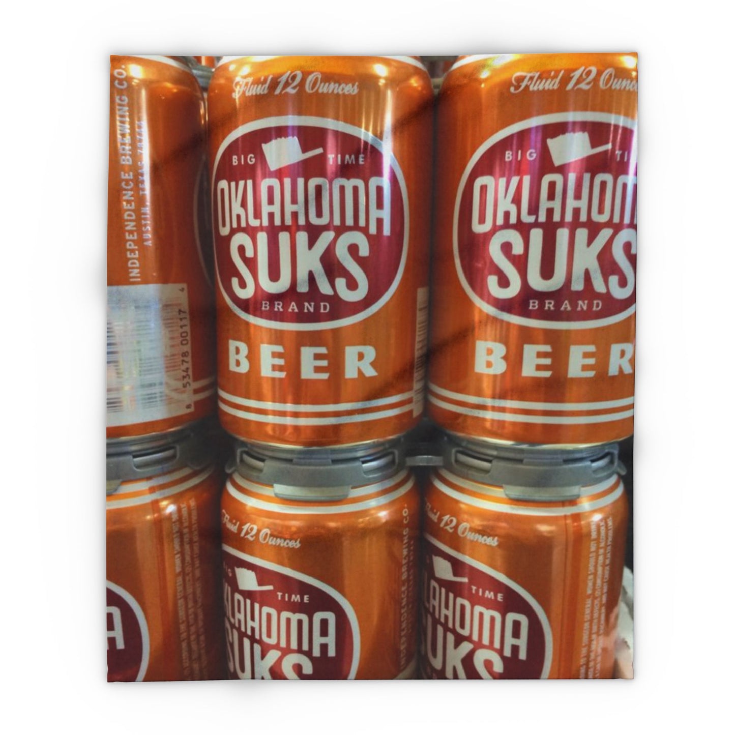 Fun Arctic Fleece Blanket - Oklahoma Suks Beer Design, Cozy Home Decor, Gift for Beer Lovers, Picnic Blanket, Outdoor Lounge