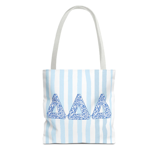 Delta Sorority Style Gift | Floral Sorority Inspired Tote Bag |  Greek Life Bag | Big Little Reveal | Cute Campus Tote, Cute Bid Day Bag