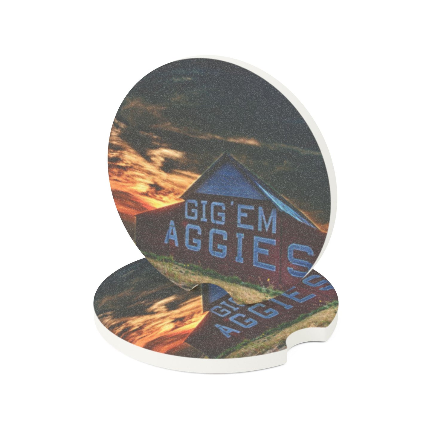 Aggies Barn Car Coaster, Fun Gift for Aggie Fans | Stocking Stuffer,  Aggie Car Decor, College Car Accessory