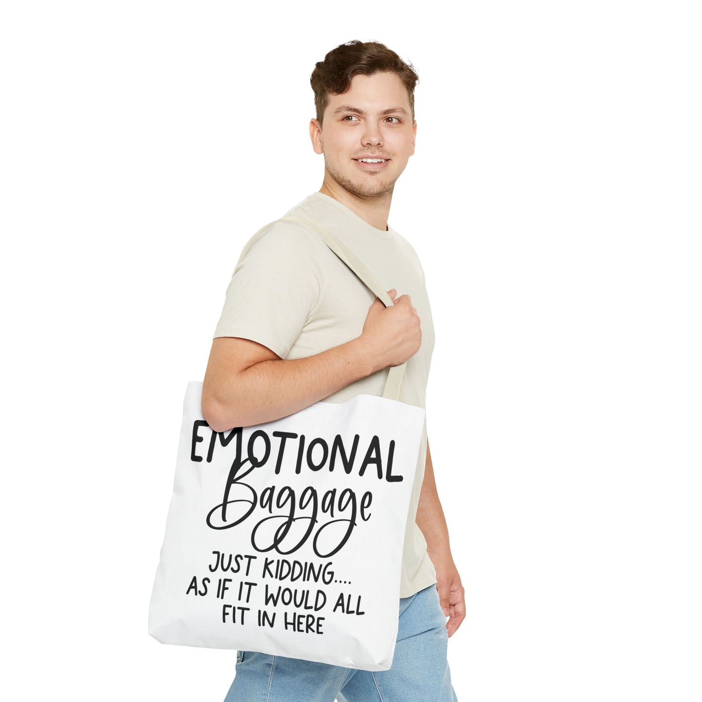 Emotional Baggage Tote Bag, Funny Quote Tote, Ideal Gift for Friends, Stylish Carryall for Everyday Use, Great for Travel and Shopping
