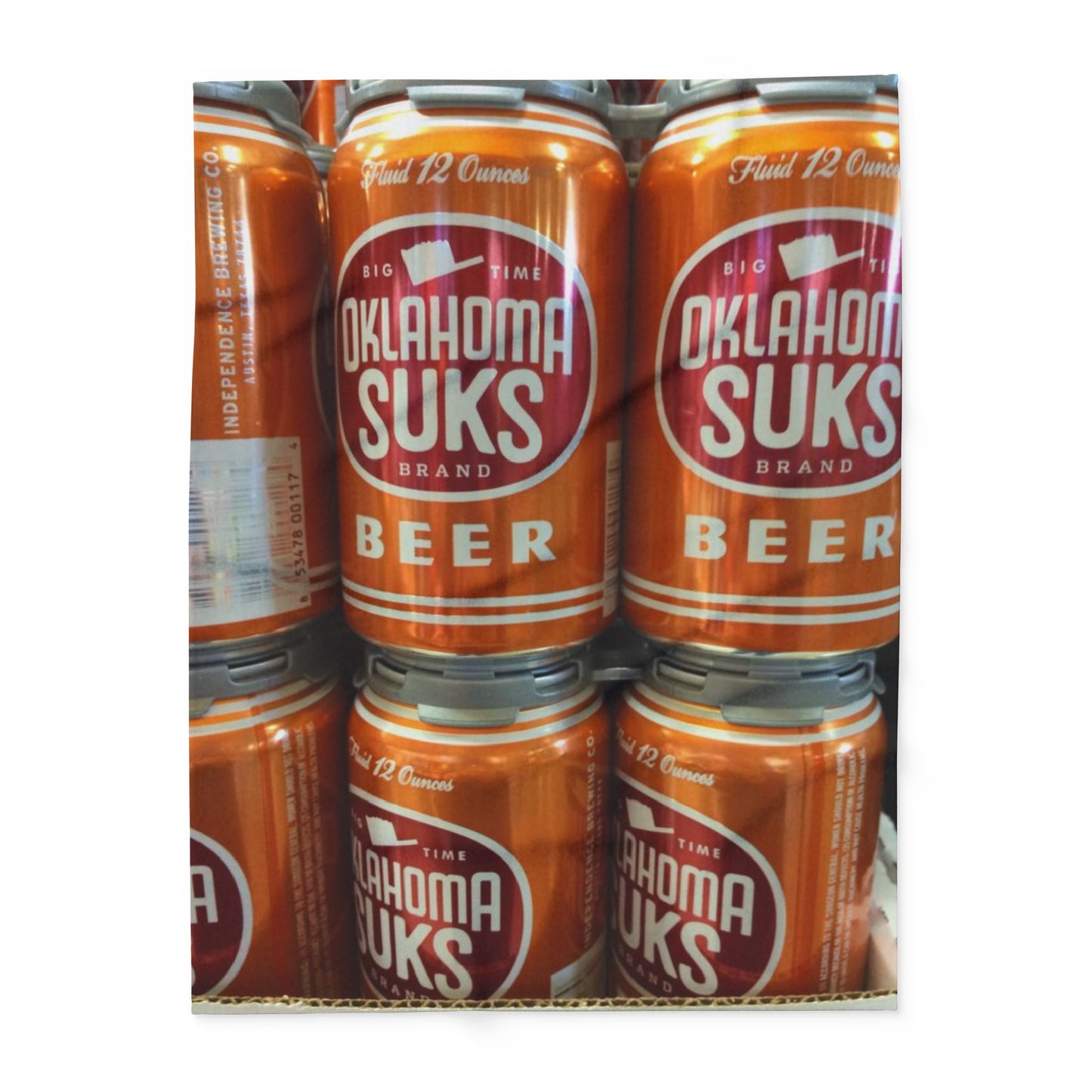Fun Arctic Fleece Blanket - Oklahoma Suks Beer Design, Cozy Home Decor, Gift for Beer Lovers, Picnic Blanket, Outdoor Lounge