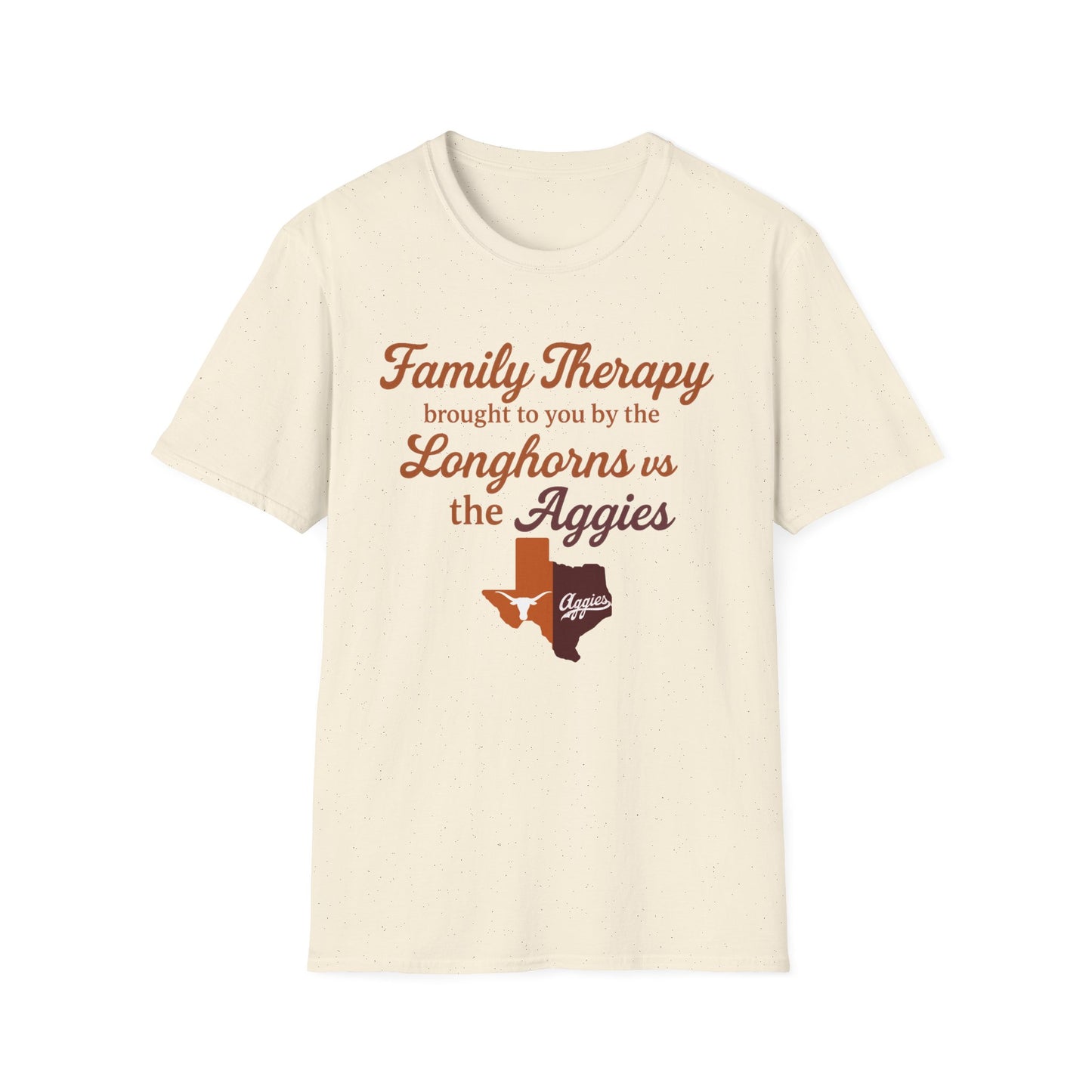 Family Therapy: Longhorns vs. Aggies Tee – Texas Rivalry Game Day Shirt