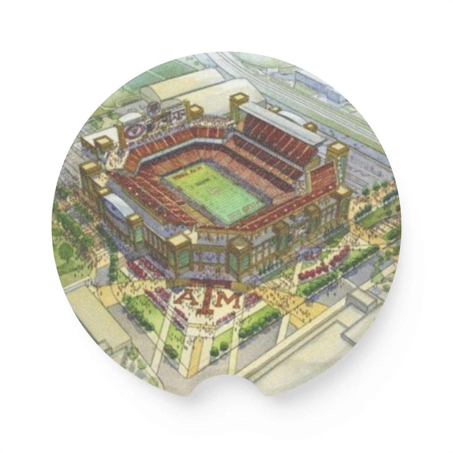 Aggies Stadium Car Coaster, Fun Gift for Aggie Fans | Stocking Stuffer, Gig Em, Aggie Car Decor, College Car Accessory