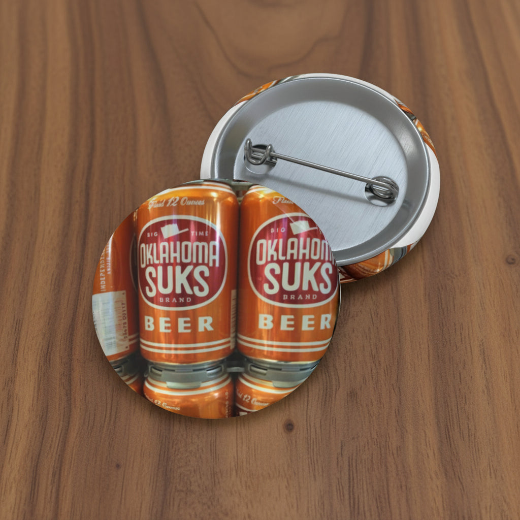 Texas Cheers to Beating OU Button Pin | Longhorn Game Day Accessory | Burnt Orange Fan Pin, Longhorns