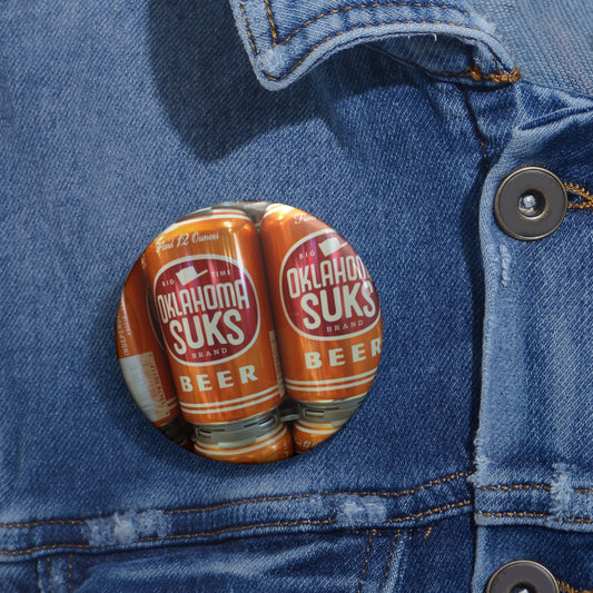 Texas Cheers to Beating OU Button Pin | Longhorn Game Day Accessory | Burnt Orange Fan Pin, Longhorns