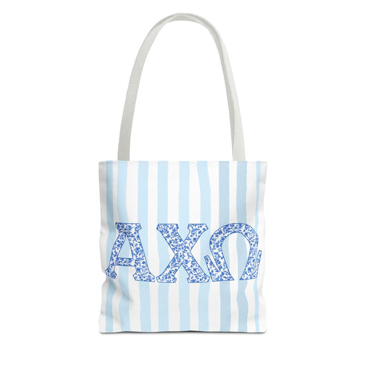 Floral Sorority Inspired Tote Bag | AXO Style Gift | Greek Life Bag | Big Little Reveal | Cute Campus Tote, Cute Bid Day Bag