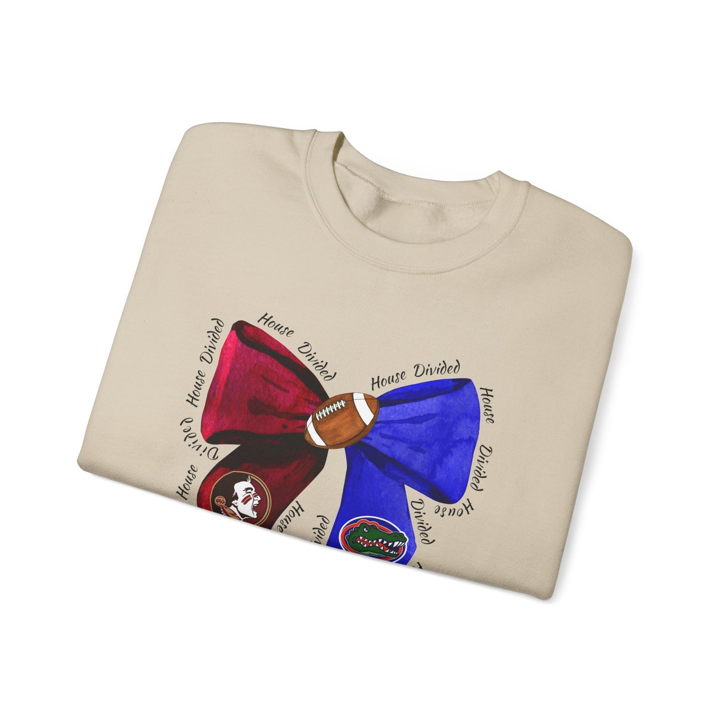 Florida vs Florida State House Divided Crewneck Sweatshirt | Gators vs Seminoles Rivalry Sweatshirt | College Game Day Apparel