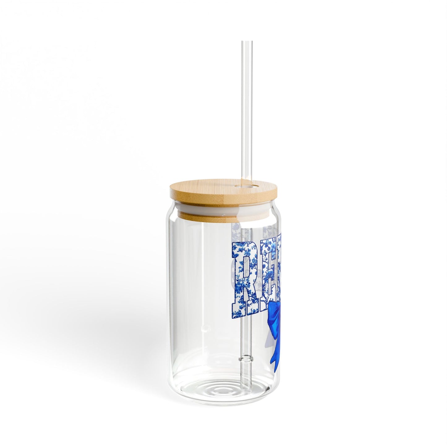 University of Mississippi 16oz Glass with Cute Bow | Glass Tumbler with straw, Ole Miss Tumbler, University of Mississippi Glass Tumbler