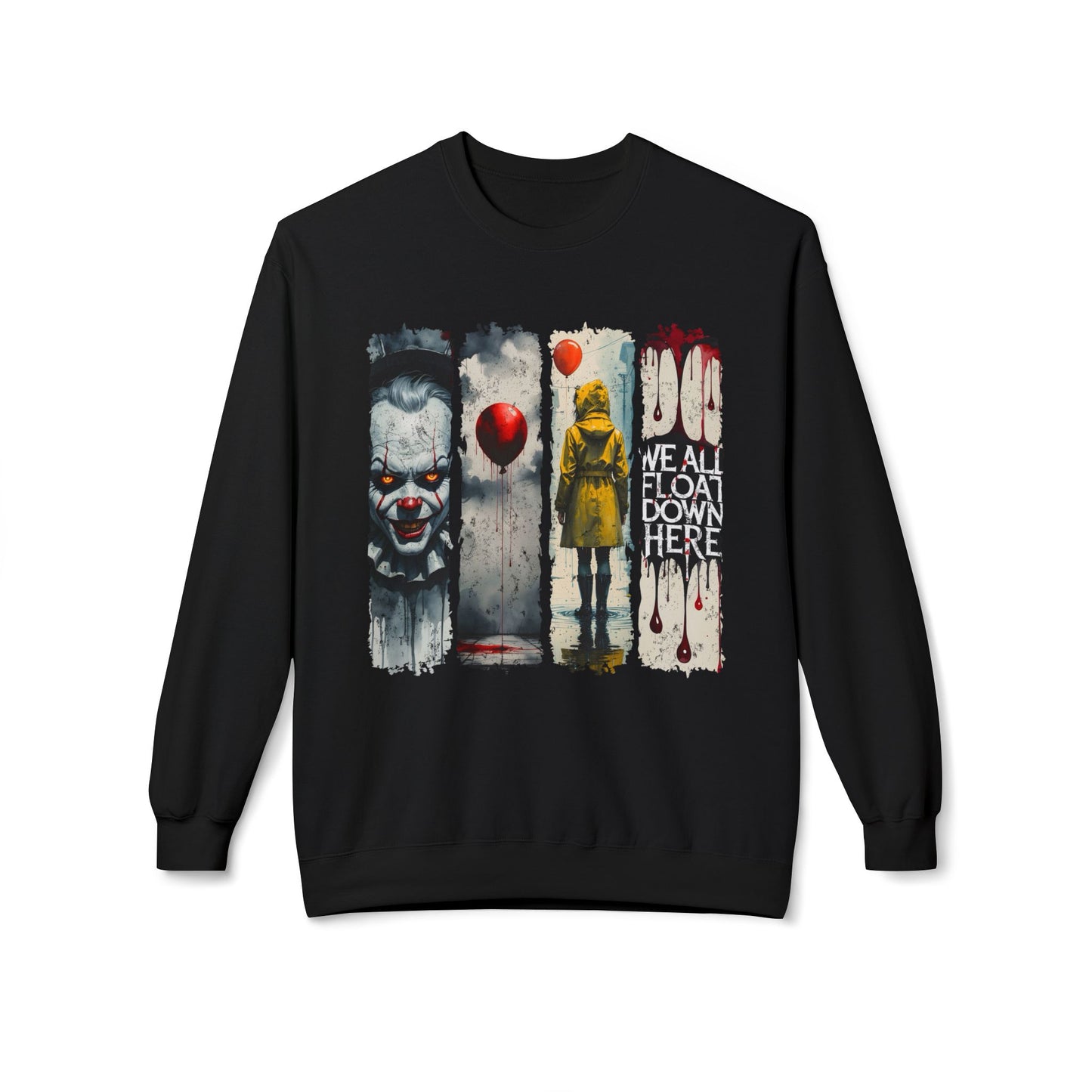Halloween Crewneck Sweatshirt, We All Float Down Here, Horror Sweatshirt, IT Halloween, Scary Sweatshirt